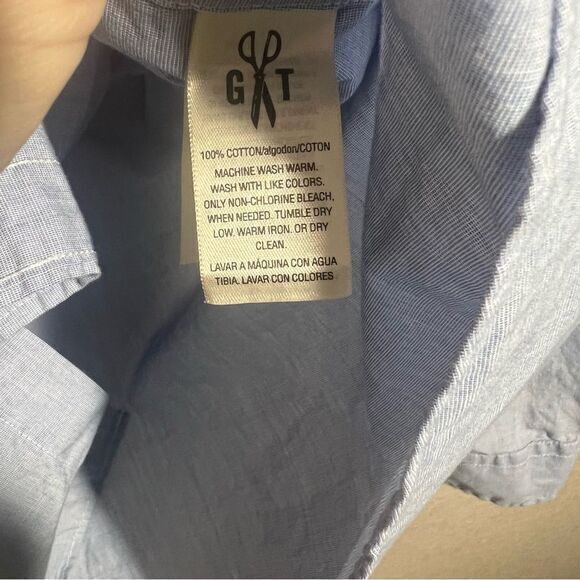 Goodthreads Blue Long‎ Sleeves Button Down Shirt Men’s XXL Slim Fit Cotton - Picture 5 of 6